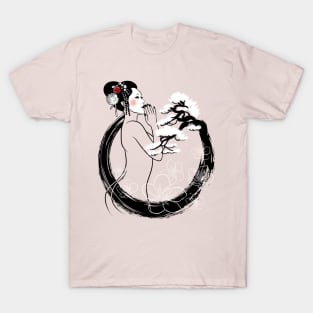 Bonsai circle with geisha T-Shirt